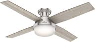 💡 efficient cooling and lighting: hunter fan dempsey low profile ceiling fan – 52" brushed nickel with led light and remote control логотип