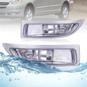 img 4 attached to Pair Set Fog Light Assembly - Clear Lens with Bulbs | Aftermarket Replacements for 2004-2005 Toyota Sienna (81220-AE010 81210-AE010) | Driver & Passenger Sides