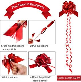 img 3 attached to 🎀 WILLBOND 4.5 Inches Wide Pull Bows: Ideal for Xmas Wedding Decoration Wrapping (48 Pieces)