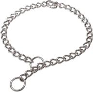 sgoda chain dog training choke collar: premium stainless steel with 3 rings logo