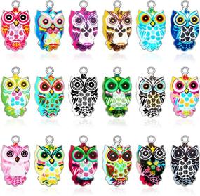 img 4 attached to 🦉 18 Colorful Owl Enamel Charms Pendants for DIY Charm Jewelry Making, Crafting Accessories for Bracelets, Necklaces, Earrings