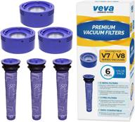 🔍 veva 6 pack premium vacuum filter set - compatible with dyson v7 & v8 cordless vacuums, part # 965661 & 967478 логотип