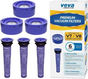 img 4 attached to 🔍 VEVA 6 Pack Premium Vacuum Filter Set - Compatible with Dyson V7 & V8 Cordless Vacuums, Part # 965661 & 967478