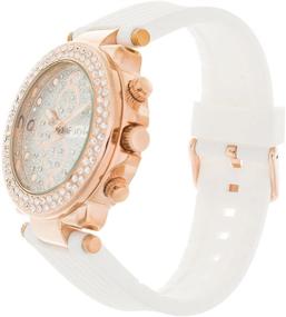 img 2 attached to 🕒 Womens Metal Case Watch: Stylish Rhinestone Accents & Vibrant Rubber Strap