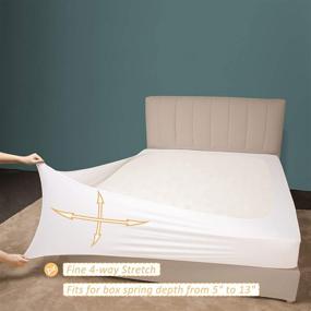 img 1 attached to Ultra Soft & Wrinkle Resistant Queen/Queen XL White Box Spring Cover Wrap Around - Mrs Awesome Stretch Jersey Bed Skirt Alternative