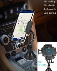 img 3 attached to 🚗 Lorima Car Cup Holder Phone Mount for Cell Phones iPhone 11 Pro Max/SE/XS/Max/X/8/7 Plus/Galaxy/Google Pixel - Long Flexible Neck