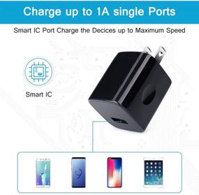 img 1 attached to 🔌 3 Pack Wall Charger Cube: Black USB Wall Plug Adapter for iPhone, Samsung Galaxy, Motorola, LG Stylo - Travel-friendly, 1A/5V Single Port Charging Block - Compatible with A21/A51/A71, S20/S10/S9, Note20/10, Moto G7/G6, Stylo 6/5/4, A10e, A90