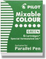 🖌️ pilot parallel mixable color ink refills for calligraphy pens, green, 6-pack - vibrant shades for creative calligraphy creations! logo