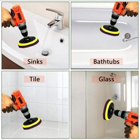 img 2 attached to 🧽 26-частный набор щеток для дрели Power Scrubber Pads Kit от GOH DODD - Идеально подходит для кухни, ванной, автомобиля, затирки, ковра, душа, ванны, гриля, плитки, шлифования, очистки фар автомобиля.