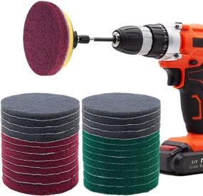 img 4 attached to 🧽 26-частный набор щеток для дрели Power Scrubber Pads Kit от GOH DODD - Идеально подходит для кухни, ванной, автомобиля, затирки, ковра, душа, ванны, гриля, плитки, шлифования, очистки фар автомобиля.