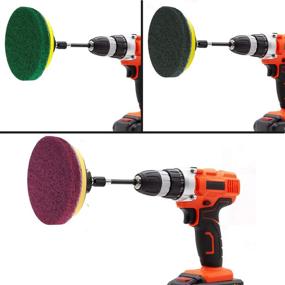 img 1 attached to 🧽 26-частный набор щеток для дрели Power Scrubber Pads Kit от GOH DODD - Идеально подходит для кухни, ванной, автомобиля, затирки, ковра, душа, ванны, гриля, плитки, шлифования, очистки фар автомобиля.
