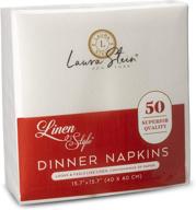 🍽️ laura stein linen style white dinner napkins (50 pack) - soft touch & high absorbency | ideal for parties, weddings, restaurants, catering events or at home logo