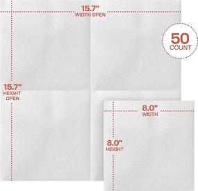 img 1 attached to 🍽️ Laura Stein Linen Style White Dinner Napkins (50 Pack) - Soft Touch & High Absorbency | Ideal for Parties, Weddings, Restaurants, Catering Events or at Home