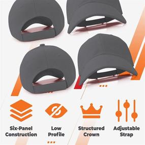 img 3 attached to 🧢 Kangora Plain Adjustable Baseball Cap for Men, Women, and Unisex | Blank Classic 6-Panel Hat for Outdoor Sports Wear | Available in 20+ Colors