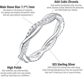 img 2 attached to 💍 Affordable and Elegant Newshe Wedding Eternity Zirconia Sterling Women's Jewelry: The Perfect Choice for Your Special Day