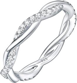 img 4 attached to 💍 Affordable and Elegant Newshe Wedding Eternity Zirconia Sterling Women's Jewelry: The Perfect Choice for Your Special Day