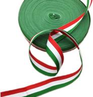 🎉 vibrant 1 inch grosgrain stripes ribbon: perfect for patriotic independence day party decoration - 50 yards (red, white, and green) logo