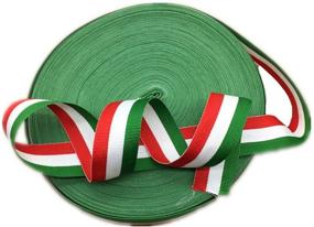 img 2 attached to 🎉 Vibrant 1 Inch Grosgrain Stripes Ribbon: Perfect for Patriotic Independence Day Party Decoration - 50 Yards (Red, White, and Green)