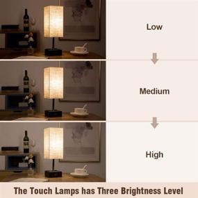 img 3 attached to ZEEFO Touch Lamps: Dual USB Charging Ports, 2 AC Outlets, Edison LED Bulbs – Perfect Minimalist USB Desk Lamps for Bedroom and Office (Set of 2)