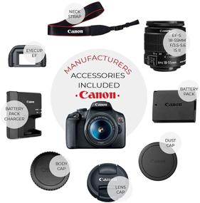 img 2 attached to Canon EOS Rebel T7 DSLR Camera Bundle: EF-S 18-55mm & 75-300mm Lens, Shoulder Bag, 2x64GB Memory Card, Wide Angle & Telephoto Lens, Slave Flash, Tripod
