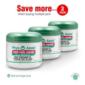 img 3 attached to PhysAssist Foot Pain Cream: Soothe Aching Feet and Legs with Deep, Calming Relief (Three 4 oz Jars)