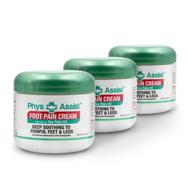 physassist foot pain cream: soothe aching feet and legs with deep, calming relief (three 4 oz jars) logo