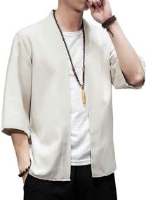 img 1 attached to Jackets Cardigan Lightweight Blended XX Large Men's Clothing for Sleep & Lounge