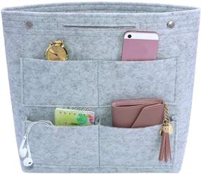 img 3 attached to 👜 Organize Your Tote with VANCORE Felt Handbag Purse Organizer Insert: Bag in Bag Divider Shaper Pocketbook