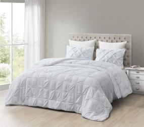 img 3 attached to 🛏️ SupraSoft Estellar Comforter Set Pinch Pleat - Luxurious White Full Bedding