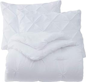 img 2 attached to 🛏️ SupraSoft Estellar Comforter Set Pinch Pleat - Luxurious White Full Bedding