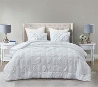 🛏️ suprasoft estellar comforter set pinch pleat - luxurious white full bedding logo