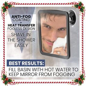 img 3 attached to 🪞 Fogless Shower Mirror with Improved Suction, Enhancing Dual Anti-Fog Feature, Unbreakable Surface &amp; 360° Swivel, 8&#34; x 7&#34;