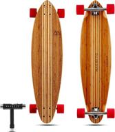 🛹 hana longboard skateboard collection: bamboo with hard maple core, perfect for cruising, carving, dancing, freestyle tricks - ideal for teens, adults, men, and women - includes free skate tool! логотип