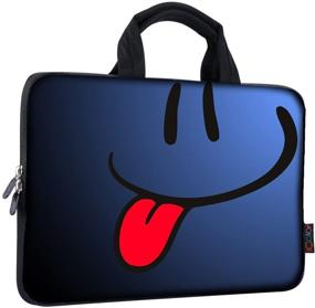 img 4 attached to 🔵 iColor 11-12.5 Inch Laptop Carrying Bag Chromebook Case Notebook Ultrabook Bag Tablet Cover Neoprene Sleeve for MacBook Air Samsung Google Acer HP DELL Lenovo Asus - Blue Tongue