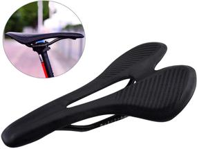 img 3 attached to Platt Bike Saddle Cushion: Ultra-Comfortable Lightweight Carbon Fiber Bicycle Seat with Leather Cover, Ideal for Road Bike and MTB