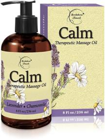 img 4 attached to 🌿 Brookethorne Naturals Calm Massage Oil - Lavender & Chamomile Essential Oils for Relaxing Sore Muscles, Massage Therapy, and Home Use - Coconut, Grapeseed & Jojoba Oils for Smooth Skin - 8oz