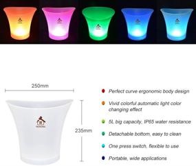 img 2 attached to TECKCOOL LED Ice Bucket 5L: Waterproof Wine Cooler with Colors Changing, Retro Champagne Wine Drinks Beer Bucket for Party, Home, Bar