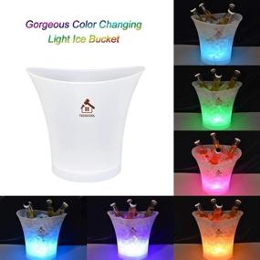 img 3 attached to TECKCOOL LED Ice Bucket 5L: Waterproof Wine Cooler with Colors Changing, Retro Champagne Wine Drinks Beer Bucket for Party, Home, Bar