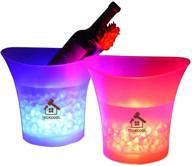 teckcool led ice bucket 5l: waterproof wine cooler with colors changing, retro champagne wine drinks beer bucket for party, home, bar logo