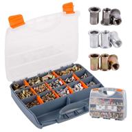 🔩 1010-piece rivet nut assortment kit: stainless steel, steel, and aluminum m3-m12 metric flat head threaded insert rivet nuts set - rugged carrying case included logo