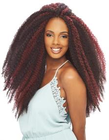 img 4 attached to Получите идеальный натуральный вид с косичками Janet Collection Afro Twist Marley Braid Crochet Hair 4 Pack (#2) 🌿🔥