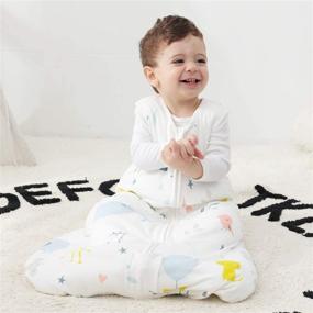 img 2 attached to 🐻 Mosebears Cotton Sleep Sack Baby Winter Wearable Blanket | 2.5 TOG Unisex 12-18 Months | White Animal Design | 2-Way Zipper