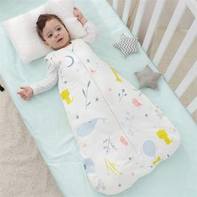 img 1 attached to 🐻 Mosebears Cotton Sleep Sack Baby Winter Wearable Blanket | 2.5 TOG Unisex 12-18 Months | White Animal Design | 2-Way Zipper