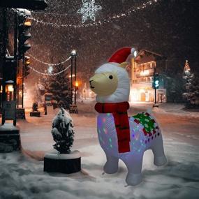 img 2 attached to 🦙 6ft Inflatable Christmas Alpaca Yard Decoration with Holiday Lights - Lighted Blow-up Alpaca Christmas Llama for Outdoor Decor