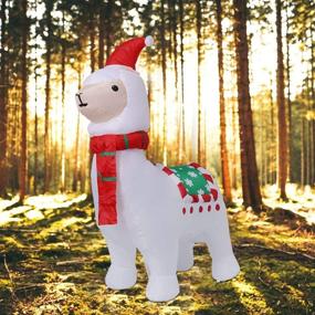 img 4 attached to 🦙 6ft Inflatable Christmas Alpaca Yard Decoration with Holiday Lights - Lighted Blow-up Alpaca Christmas Llama for Outdoor Decor