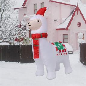 img 1 attached to 🦙 6ft Inflatable Christmas Alpaca Yard Decoration with Holiday Lights - Lighted Blow-up Alpaca Christmas Llama for Outdoor Decor