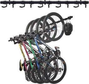 img 4 attached to 🚲 Umien Wall Garage Bike Storage Rack: Space-Saving Vertical Hook for 5 Bikes and 5 Helmets - Heavy-Duty Multi-Purpose Bicycle Rack for Home and Garage