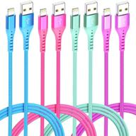 🔌 4цвета iphone lightning кабель xnewcable 4-pack 6ft - apple mfi сертифицированный usb зарядный кабель для iphone, ipad pro/air/mini - долговечная и быстрая зарядка, совместимый с iphone 12/11pro/xs max/xr/8/7/6/6s/plus. логотип