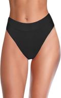 👙 hilor women's high waisted bikini bottom with high cut swim briefs - cheeky brazilian swimsuits bottom logo