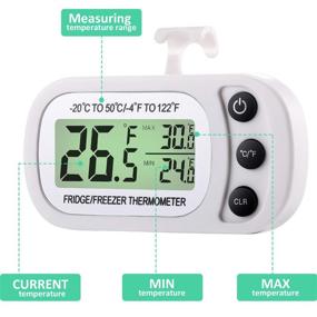 img 2 attached to Digital Refrigerator Freezer Thermometer with Max Min Record Function and Large LCD Display - Waterproof Fridge Room Thermometer for Accuracy and Convenience (3)